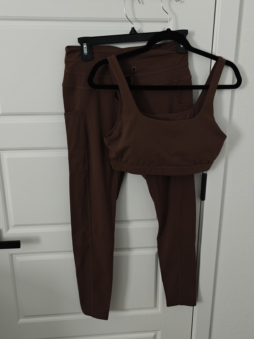 POPFLEX Brown Leggings and Matching Sports Bra Set